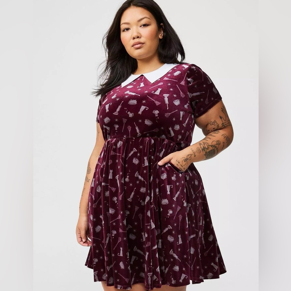 Disney Hocus Pocus Velvet Collared Dress 6X